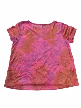Free People Short Sleeve Tie-Dye Tee in Pink & Purple velour like top size XL
